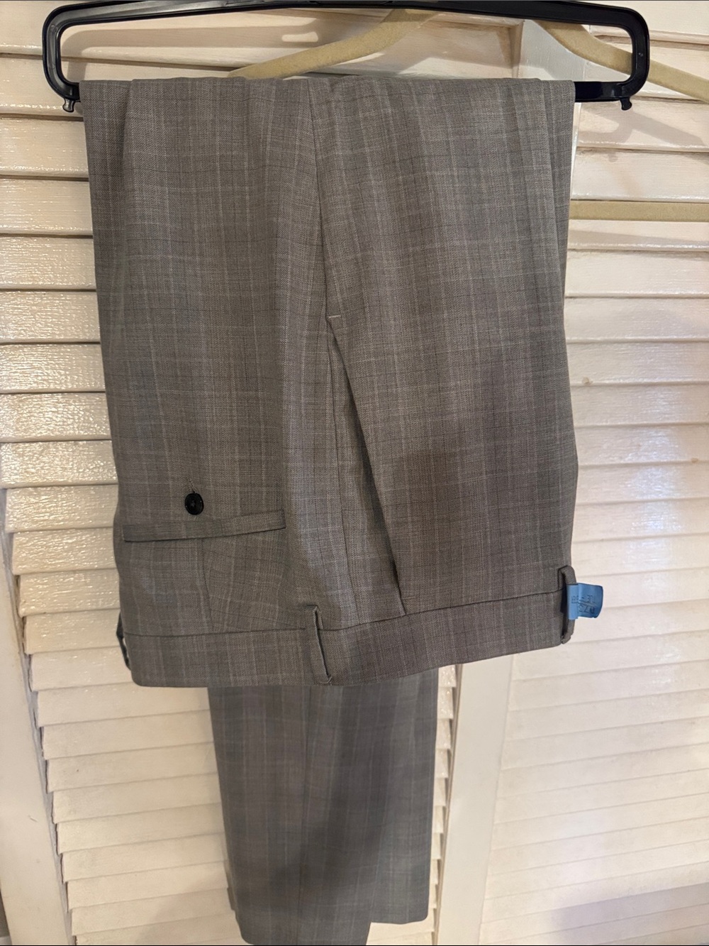 Slim Fit Men's Light Gray Plaid Dress Pants - Classic Formal Trousers